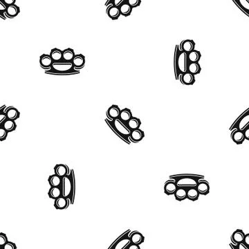 Brass knuckles pattern seamless black Stock Illustration
