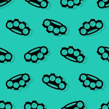 Brass knuckles pattern seamless. Weapon bully vector background Stock Illustration