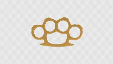 Brass Knuckles Rotating on a Transparent Background. Seamless Loop. 4K Stock-Footage 308517988