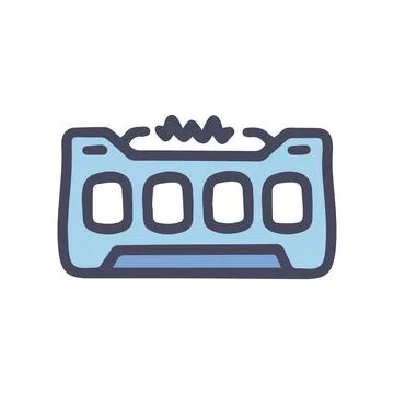 Brass knuckles taser color vector doodle simple icon Stock Illustration