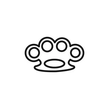 Brass knuckless logo sign vector outline Stock Illustration