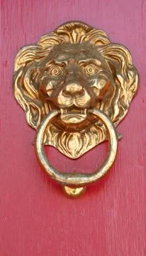 Brass lion Foto stock