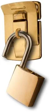 Brass Lock In Locked Position Stock Photos