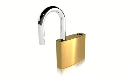 A brass padlock opening and closing. Loops over 300 frames. 스톡 동영상 12034155