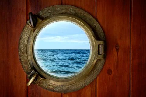 Brass porthole Stock Photos