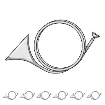 Brass post horn cartoon vector graphic 스톡 일러스트