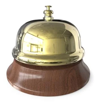Brass Reception Bell. Stock Illustration