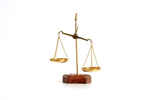 Brass scale isolated on white background Stock-Fotos