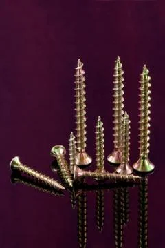 Brass screws Stock Photos