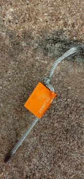 Brass security seal Foto stock