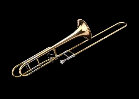 Brass slide trombone Stock Photos