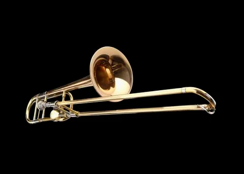 Brass slide trombone Stock Photos