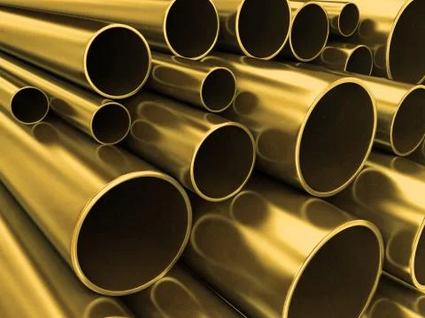 Brass tubes Stock Illustration