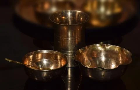 Brass Utensils 스톡 사진