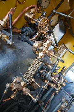 Brass valves Stock Photos