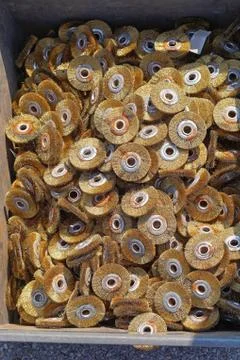 Brass wire wheels Stock Photos