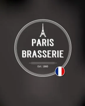 Brasserie Paris Badge Stock Illustration