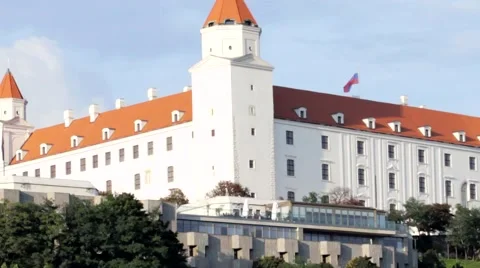 Bratislava castle up the hill Stock Footage 41755314