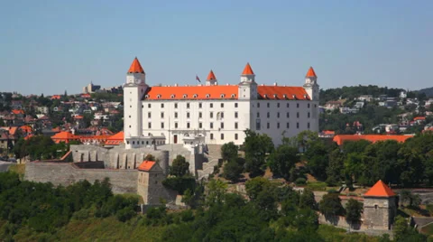 Bratislava castle on hill in summer Stock Footage 33446232
