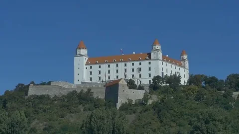 Bratislava Castle View from Danube Stock Footage 69272445