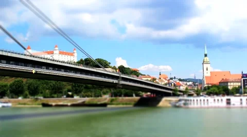 Bratislava Danube river timelapse Stock Footage 40278921