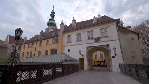 Bratislava: Empty squares and streets during The Covid19 quarantine. Stock Footage 127101089