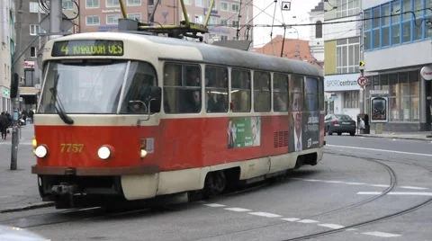 BRATISLAVA TROLLEY CAR 2 Stock Footage 2879190