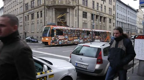 BRATISLAVA TROLLEY CAR 3 Stock Footage 2879194