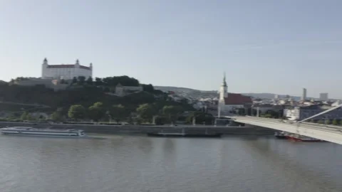 Bratislava - UFO Bridge Stockbeeldmateriaal 241297480