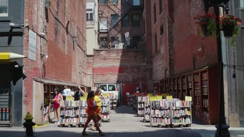 Brattle Bookshop in Boston Stock Footage 243758943