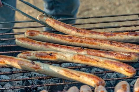 Bratwurst on the grill Stock Photos