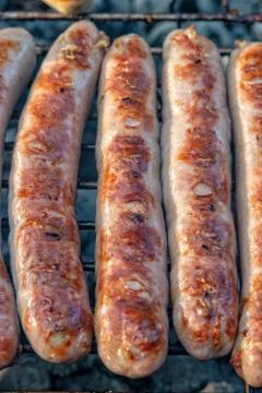 Bratwurst on the grill Stock Photos