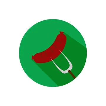 Bratwurst Sausage Flat Icon Stock Illustration