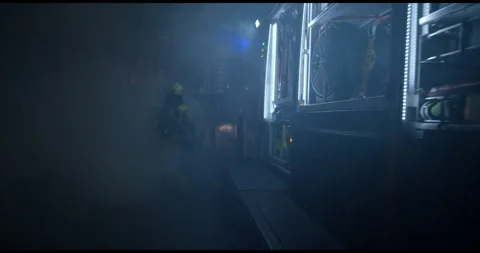 Brave Firemen Grabbing Tools From Fire Truck Stock Footage 143550903