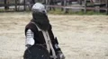 Brave knight tired after violent clash with rival, winner leaving battle field HD Footage