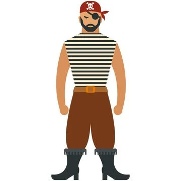 Brave pirate vector isolated on white background Stock Illustration