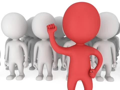 Brave red leader before a crowd Stock Illustration
