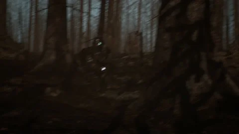 Brave sci-fi soldier engages in fight with zombies 07 Stock Footage 232582813