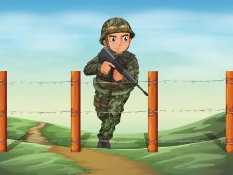 A brave soldier Stock Illustration