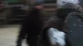 Brave soldier repelling active attack of violent rival during martial tournament HD Footage
