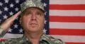 Brave Soldier Saluting Army Force United States Flag Background Security Concept 4k or 4k+ Resolution