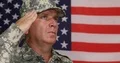 Brave Soldier Saluting Army Force United States Flag Background Security Concept 4k or 4k+ Resolution
