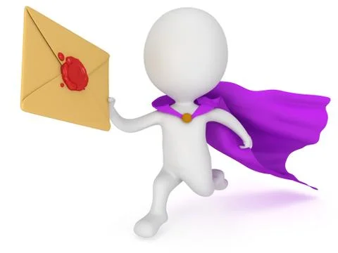 Brave superhero mailman with envelope Stock Illustration