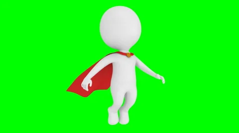 Brave superhero with red cloak fly above. Stock Footage 47825329