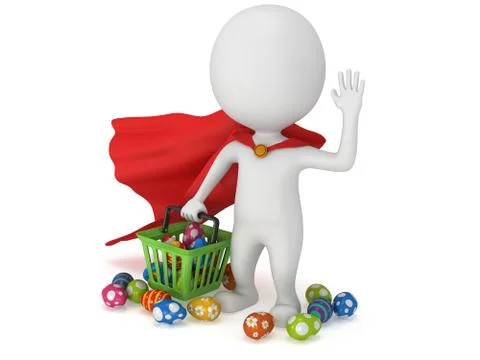 Brave superhero shopper with Easter Eggs Stock Illustration