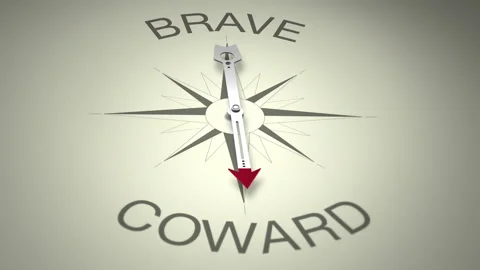 Brave Versus Coward Arrow 3D Animation Stock Footage 281066894