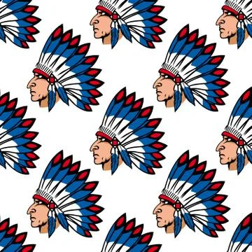 Brave warriors seamless pattern Illustrazione stock