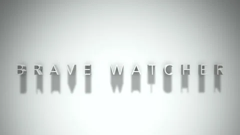 Brave watcher 3D title animation white text on a white background Video stock 300617986
