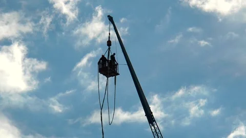 A brave young man makes a jump from a great height. Stock Footage 302843136
