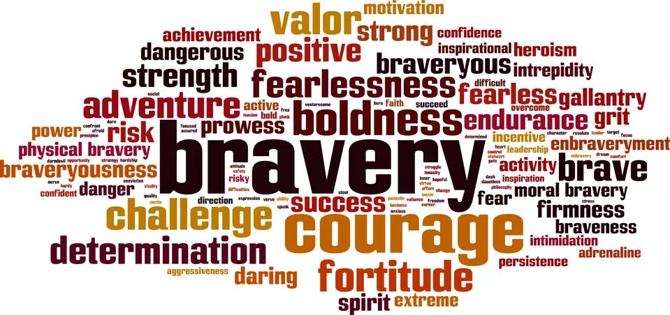 Bravery word cloud Stock Illustration